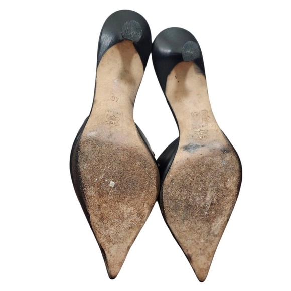 Manolo Blahnik Leather Lasercut Accents Mules Women's Size EU40| US 9.5 - Picture 10 of 15